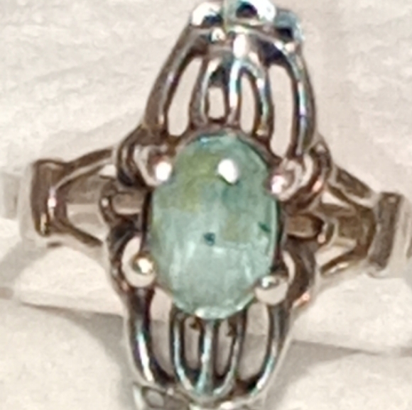 Vintage Art Nouveau/Art Deco Style Sterling Gemstone Ring - Picture 2 of 15